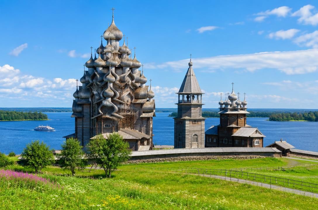 Санкт-Петербург → о. Ореховый → Свирьстрой → Петрозаводск → Кижи → Кузино → Углич → Москва